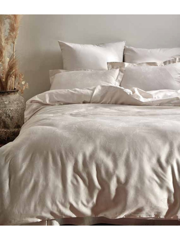 Постільна білизна Prima casa Limasso kelebek natural cream жаккард  євро