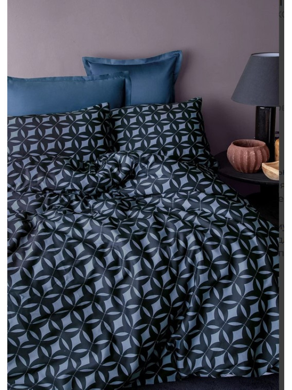 Постільна білизна Issimo Home Mondo blue сатин digital сімейний