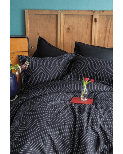 Постільна білизна Issimo Home Strada black сатин digital сімейний