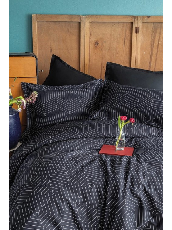 Постільна білизна Issimo Home Strada black сатин digital сімейний