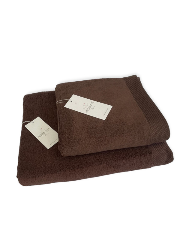 Набор полотенец Maison D'or Artemis brown 50x100; 85x150 микрокоттон