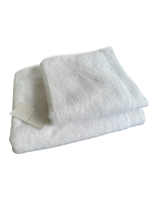 Набор полотенец Maison D'or Artemis white 50x100; 85x150 микрокоттон