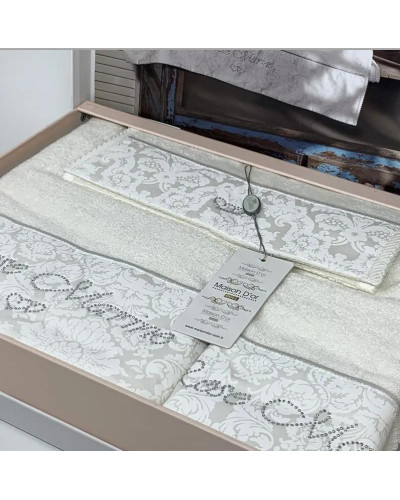 Набор полотенец Maison D'or Rose Marine ecru 30x50; 50x100; 75x140