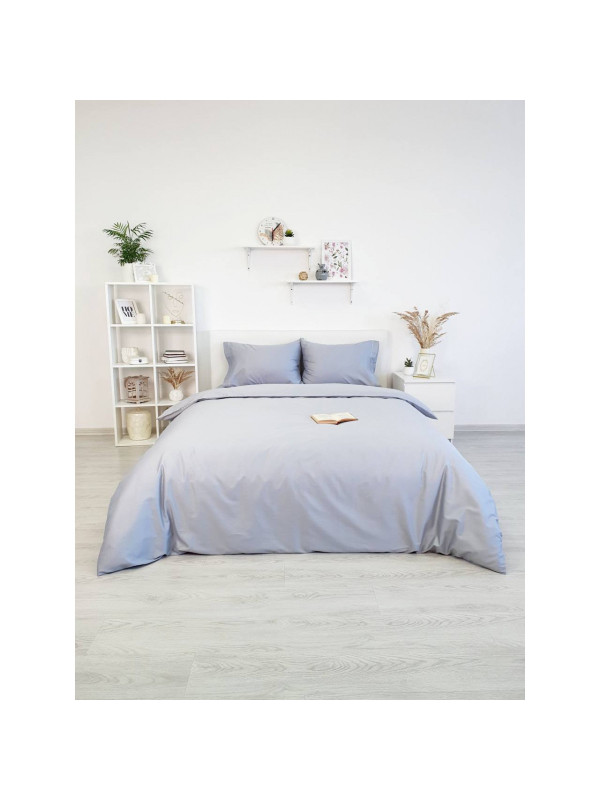 Постельное белье Tivolyo Home Casual gri делюкс сатин полуторное