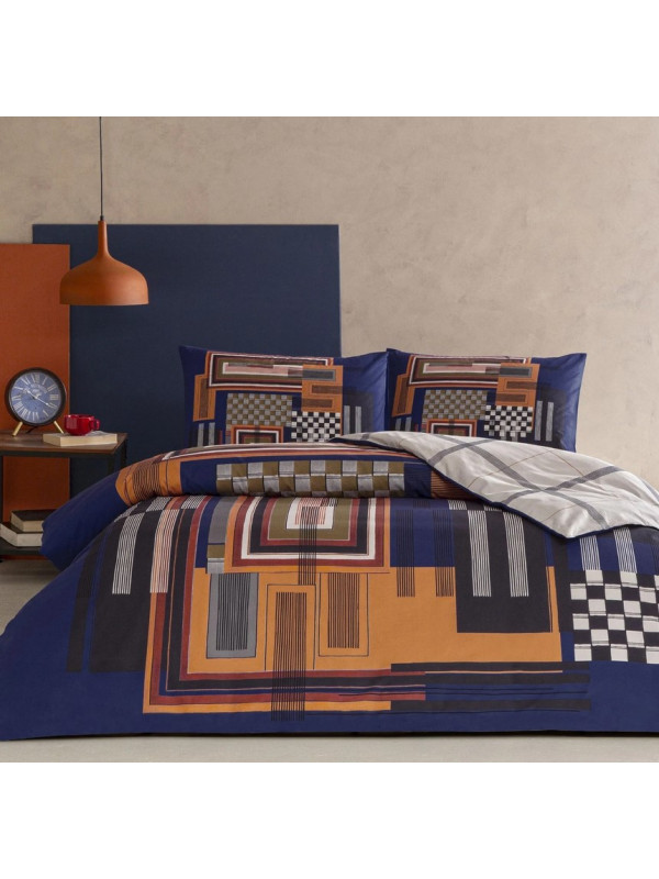 Постельное белье Tac Ravix blue ранфорс евро на резинке