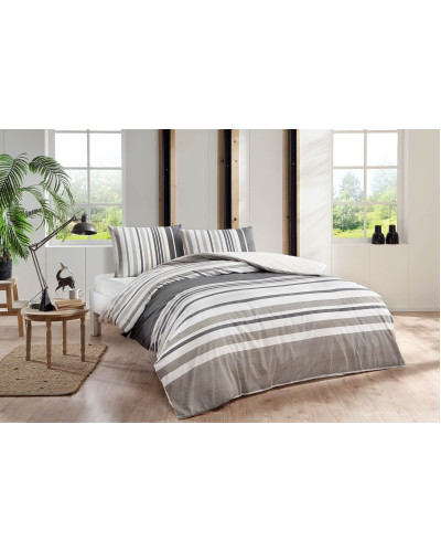 Постельное белье Tac Echo kahve ранфорс евро на резинке