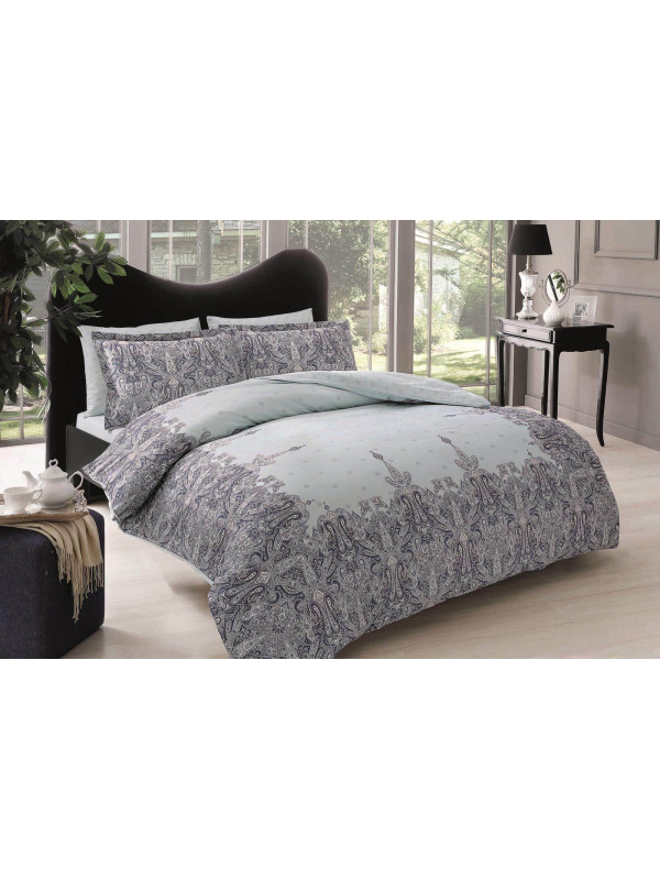 Постельное белье Tac Zafirah turkuaz сатин digital евро