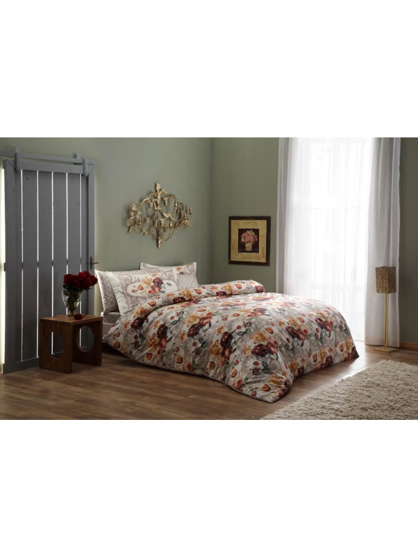 Постельное белье Tac Sharon pembe сатин digital евро