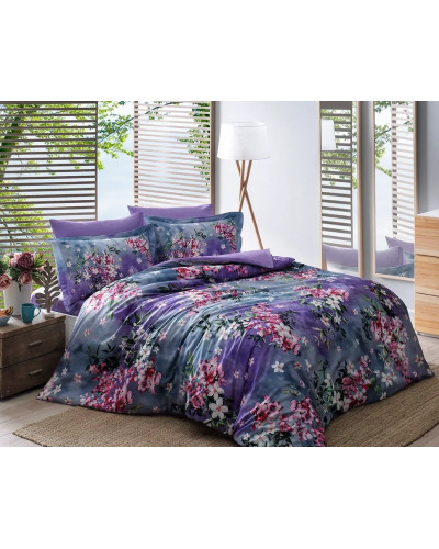 Постельное белье Tac Daphne lila сатин digital евро