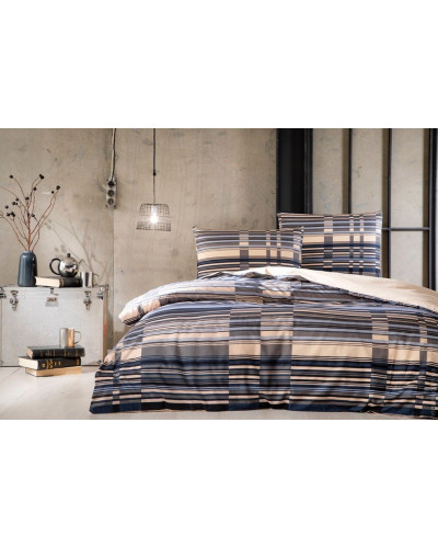 Постельное белье Tac Naya lacivert сатин digital евро