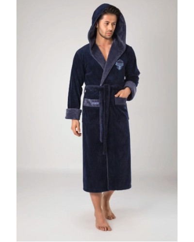 Халат мужской nusa хлопок/бамбук модель 1145 синий, xxxl