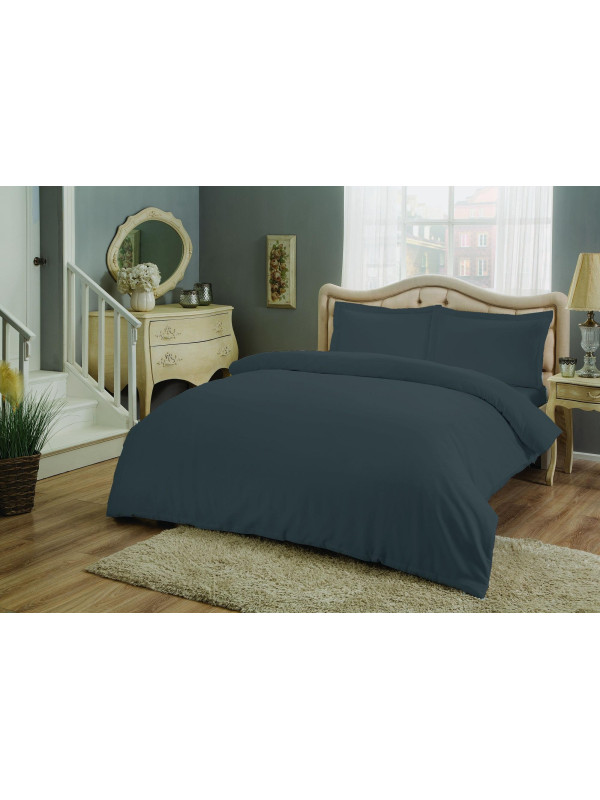 Постельное белье Tac Basic dark grey сатин евро Постельное белье Tac Basic dark grey сатин евро