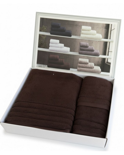 Набор полотенец Maison D'or Caresse brown 40x60; 50x100; 90x150 микрокоттон