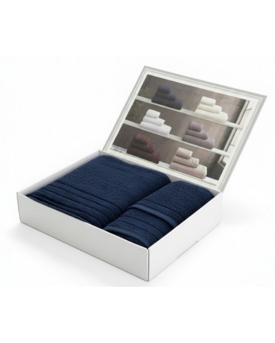 Набор полотенец Maison D'or Caresse navy 40x60; 50x100; 90x150 микрокоттон