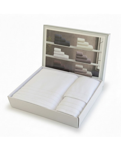 Набор полотенец Maison D'or Caresse white 40x60; 50x100; 90x150 микрокоттон