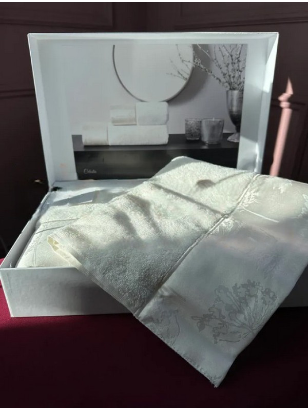 Набор полотенец Tivolyo Home Celestia k.beyaz махра 50x100, 75x150 Набор полотенец Tivolyo Home Celestia k.beyaz махра 50x100, 75x150