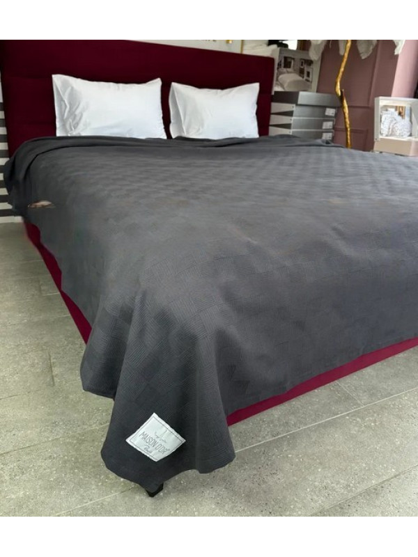 Покрывало-плед Maison D'or Serap antracit 220*240 вафельное