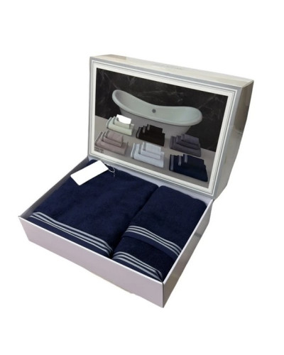 Набор полотенец Maison D'or Puraligne navy 40x60; 50x100; 90x150