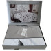 Постельное белье Maison D'or Plumes grey люкссатин с вышивкой евро Постельное белье Maison D'or Plumes grey люкссатин с вышивкой евро