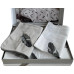 Постельное белье Maison D'or Plumes grey люкссатин с вышивкой евро Постельное белье Maison D'or Plumes grey люкссатин с вышивкой евро