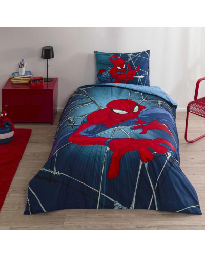 Подростковое постельное белье Tac Disney Spiderman Rise ранфорс полуторное на резинке