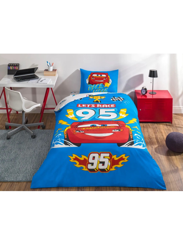 Подростковое постельное белье Tac Disney Cars let's Race ранфорс полуторное на резинке Подростковое постельное белье Tac Disney Cars let's Race ранфорс полуторное на резинке