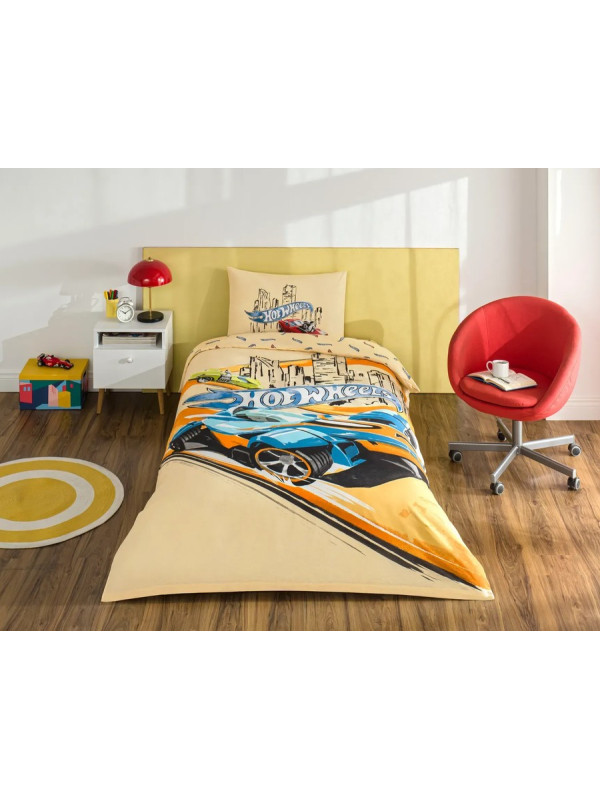 Подростковое постельное белье Tac Disney Hot Wheels Winner ранфорс полуторное на резинке Подростковое постельное белье Tac Disney Hot Wheels Winner ранфорс полуторное на резинке