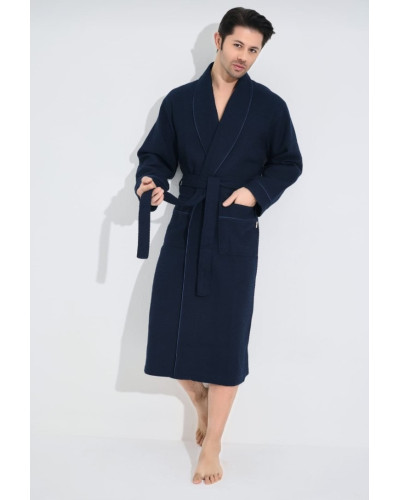 Халат мужской вафельный nusa модель 22655 grey, xl