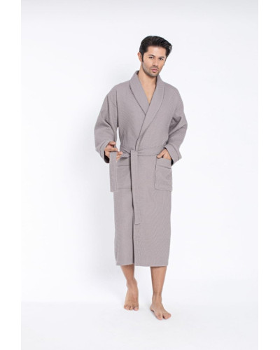 Халат мужской вафельный nusa модель 22655 grey, xxxxl